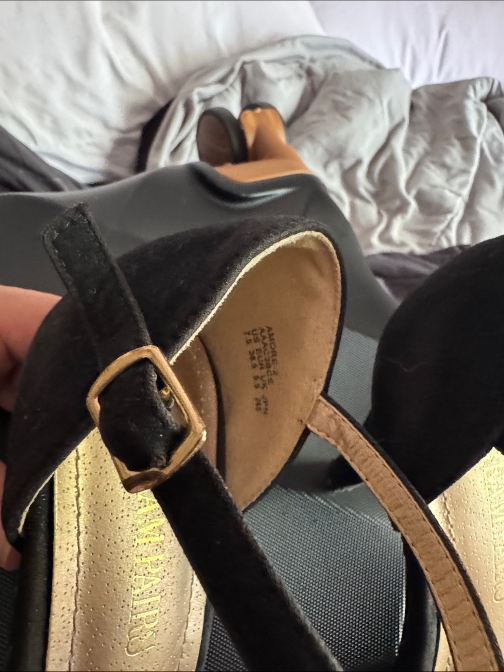 Dream Pairs Black Lace Rhinestone T-Strap Heels – Size 7.5 - Picture 9 of 10